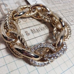 Punch Gold and Crystal Bracelet